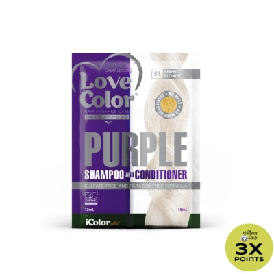 LOVE COLOR Purple Shampoo 12ml + Purple Conditioner 18ml (sold per piece)