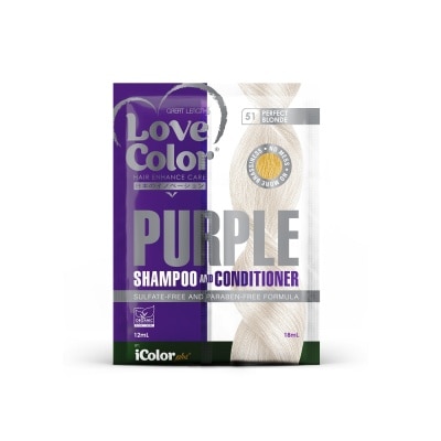 LOVE COLOR Purple Shampoo 12ml + Purple Conditioner 18ml (sold per piece)