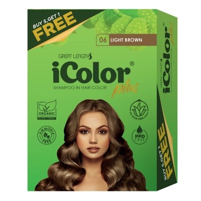 ICOLOR Plus Shampoo-In Hair Color Light Brown 30ml 5+1 FREE