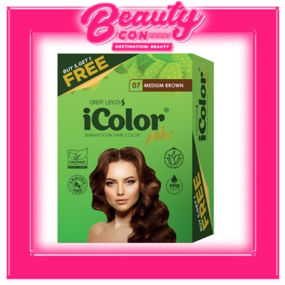 ICOLOR Plus Shampoo-In Hair Color Medium Brown 30ml 5+1 FREE