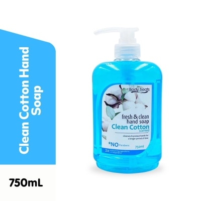 BODY TREATS Fresh and Clean hand Soap Clean Cotton Scented 750ml