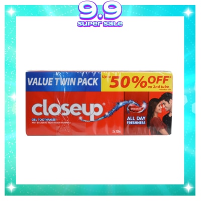 CLOSE UP Anti-Bacterial Toothpaste - Red Hot 120g 2s