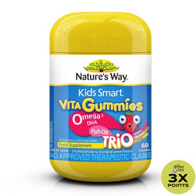 NATURES WAY Kids Smart Omega 3 DHA Fish Oil 60s