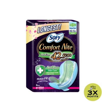 SOFY SOFY AntiBac Night Wing 42.5cm - 8 pads