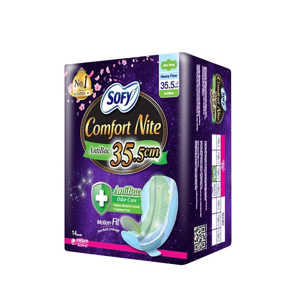 SOFY AntiBac Night Wing 35.5cm - 14 pads