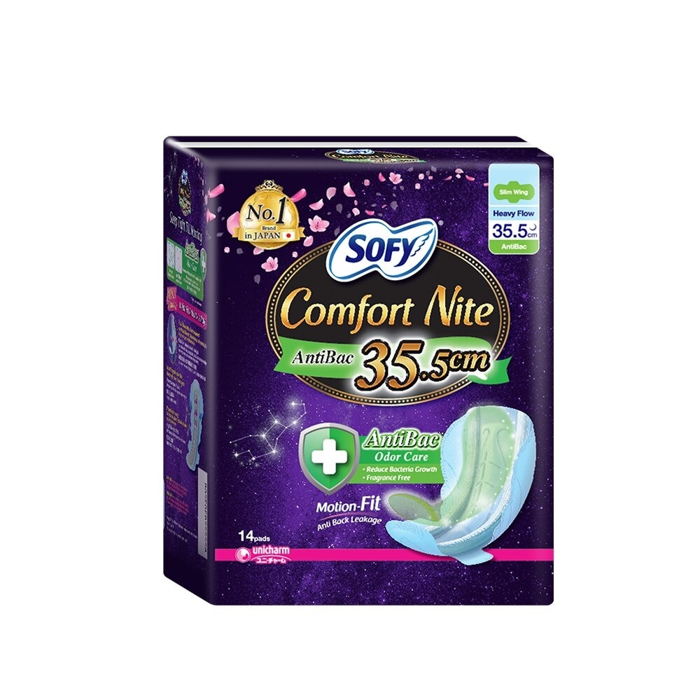 SOFY AntiBac Night Wing 35.5cm - 14 pads