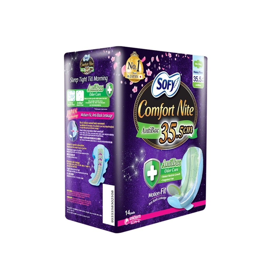 SOFY AntiBac Night Wing 35.5cm - 14 pads