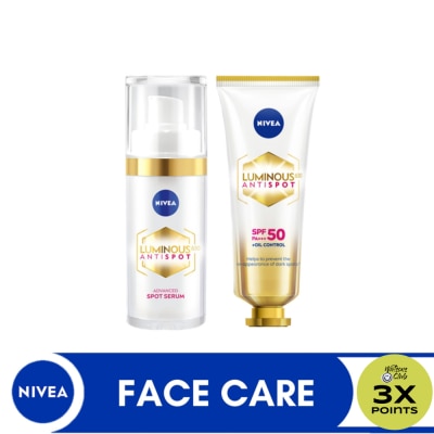 NIVEA NIVEA Face Care LUMINOUS 630 SPOTCLEAR Value Set Serum 30ml + Sun Protect SPF50 with hyaluronic acid 40ml
