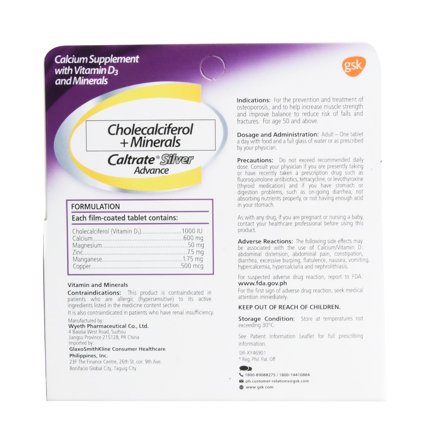 Silver Advance Cholecalciferol + Minerals 30s