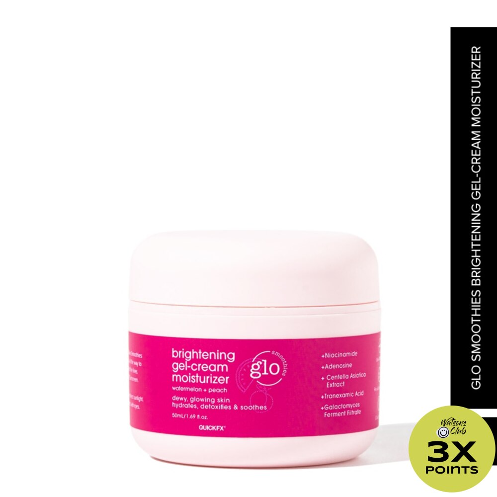 QUICKFX Glo Smoothies Watermelon & Peach Brightening Gel Cream Moisturizer 50ml