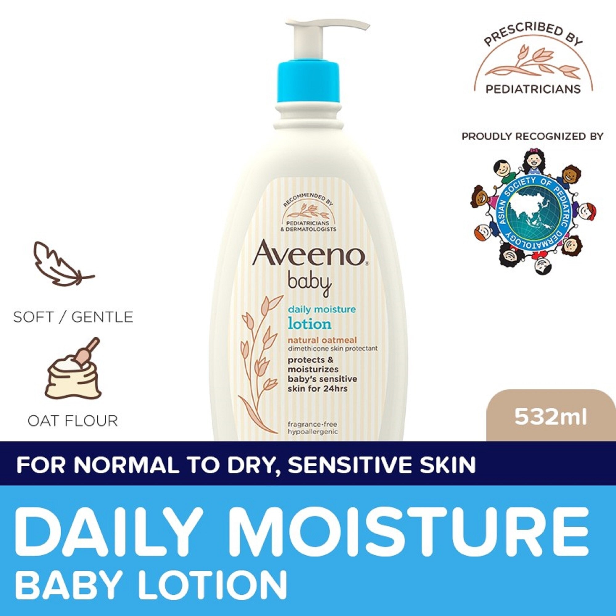 Aveeno Daily Moisturizing Body Lotion 532ml - Moisturizing Lotion for Normal to Dry/Sensitive Skin