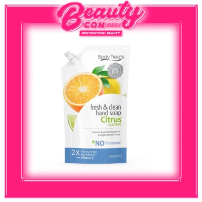 BODY TREATS Fresh & Clean Hand Soap Citrus Scented Refill 1000ml