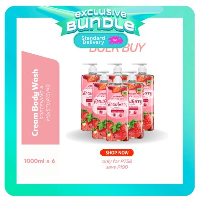 WATSONS - WATSONS love my skin Strawberry scented cream body wash 6s 1L