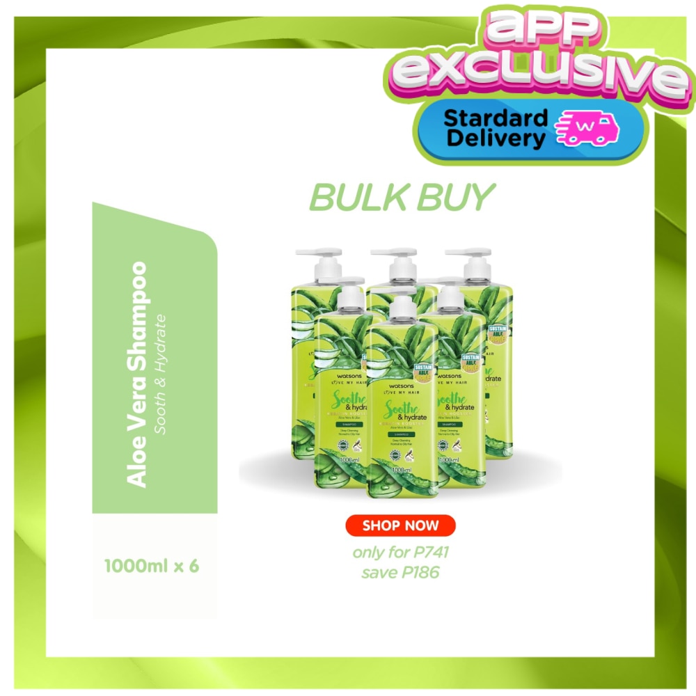 WATSONS love my hair soothe & hydrated kertin booster aloe vera & lilac shampoo 6s 1L