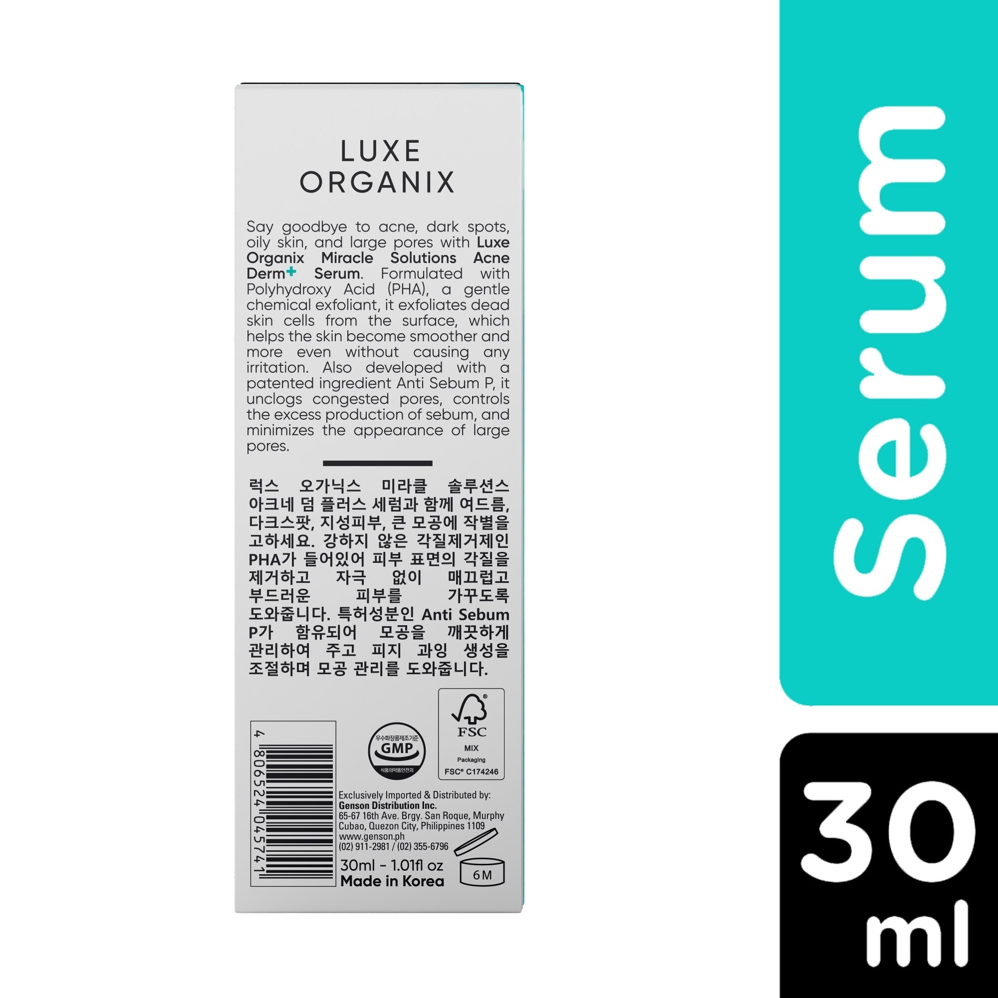 LUXE ORGANIX Miracle Solutions AHA BHA Serum 30ml