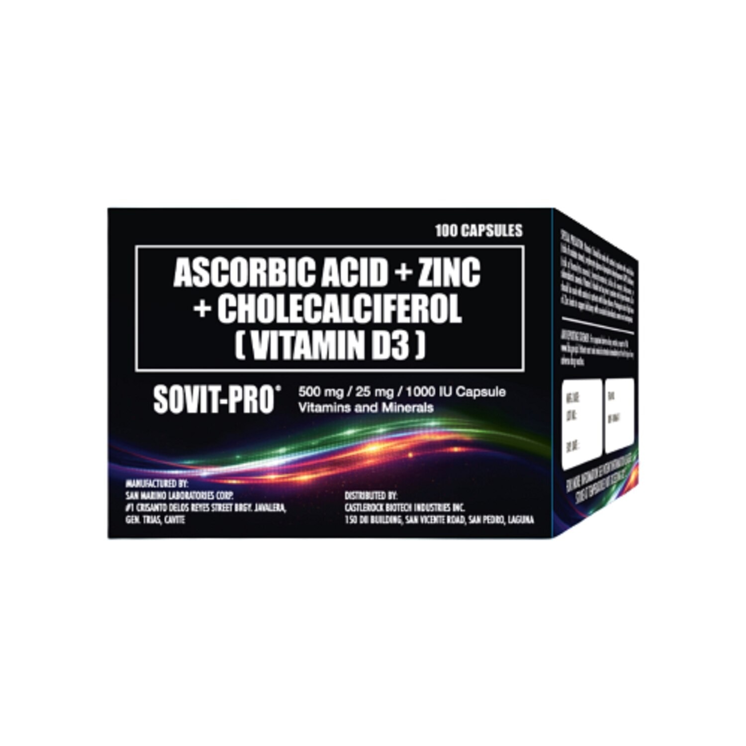 Ascorbic Acid + Zinc + Cholecalciferol (Vitamin D3) 1 Capsule (sold per piece)