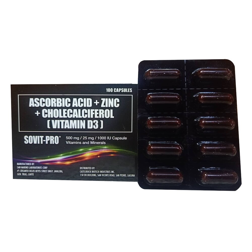 Ascorbic Acid + Zinc + Cholecalciferol (Vitamin D3) 1 Capsule (sold per piece)