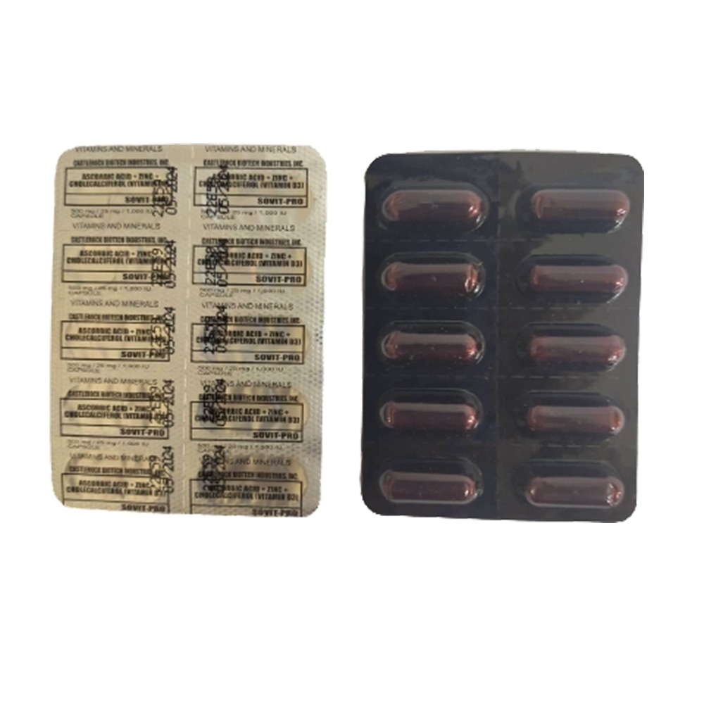 Ascorbic Acid + Zinc + Cholecalciferol (Vitamin D3) 1 Capsule (sold per piece)