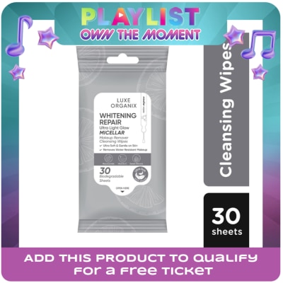 LUXE ORGANIX - LUXE ORGANIX Whitening Repair Ultra Light Glow Micellar Makeup Remover Cleansing Wipes 30s