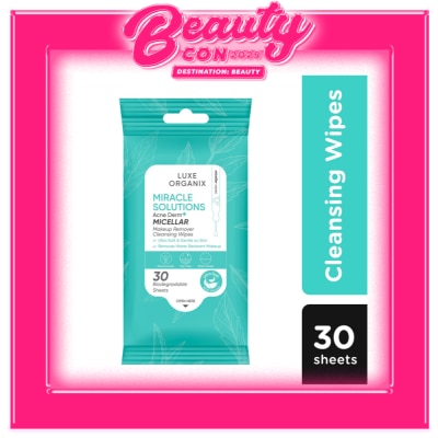 LUXE ORGANIX LUXE ORGANIX Miracle Solutions Acne Derm+Micellar Make Up Remover Cleansing Wipes 30s