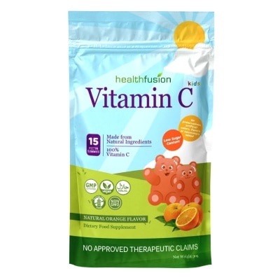 HEALTH FUSION Vitamin C Kids Natural Orange Flavor Pouch 30g (15 Pectin Gummies)