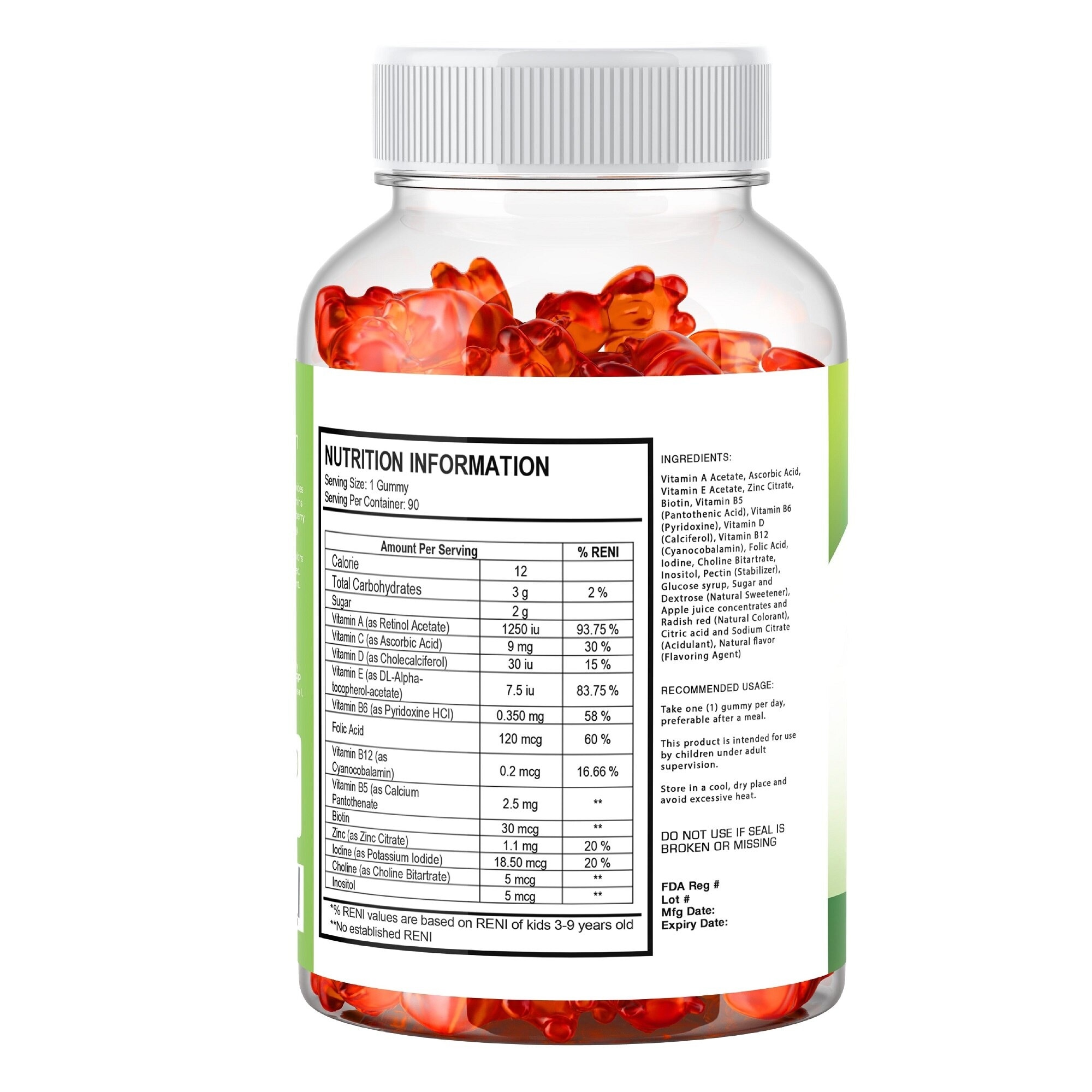 MultiVites Kids 180g 1 Bottle (90 Gummies)