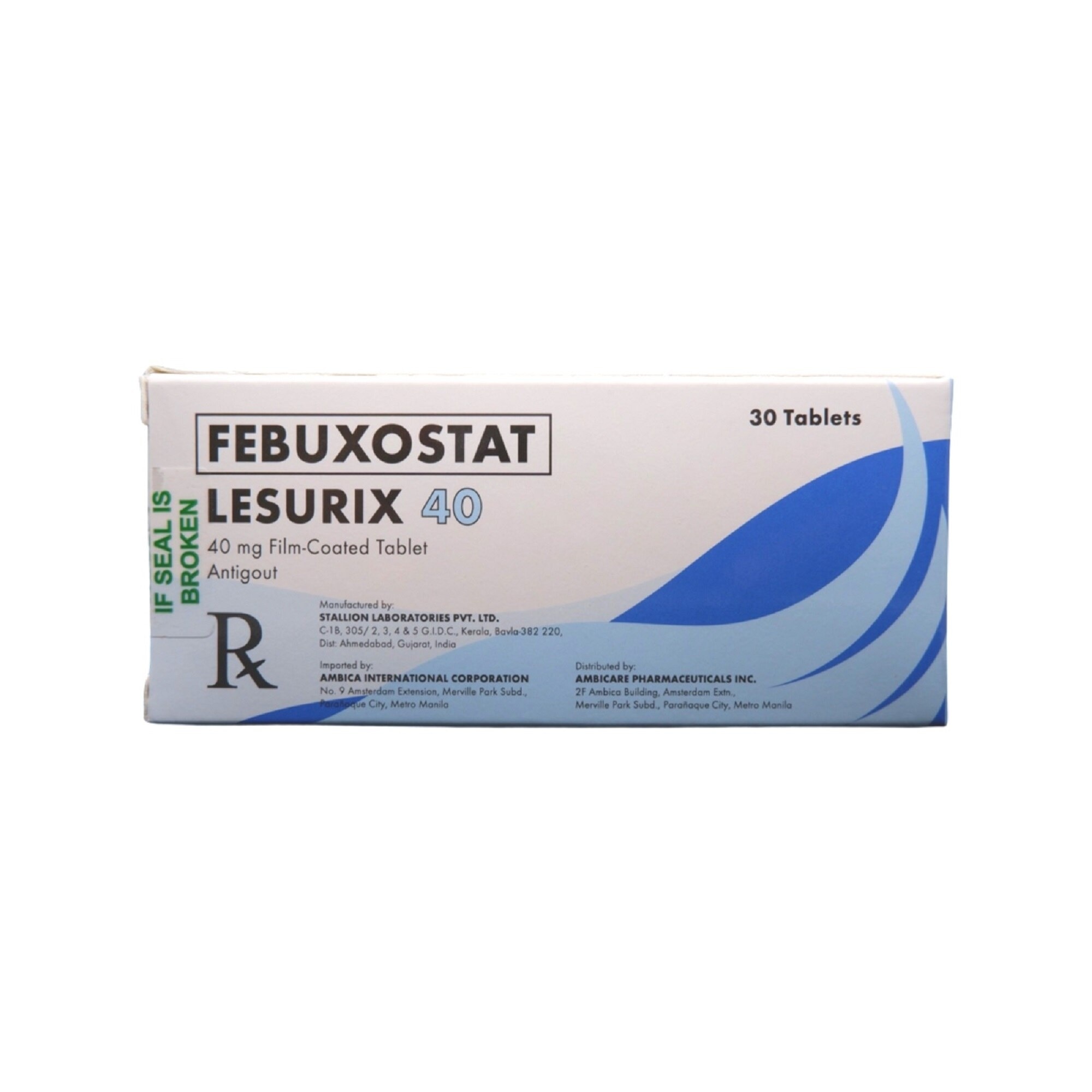 Febuxostat 40mg (sold per piece) [PRESCRIPTION REQUIRED]