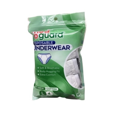 MED GUARD Disposable Underwear Cotton for Men Large 4s