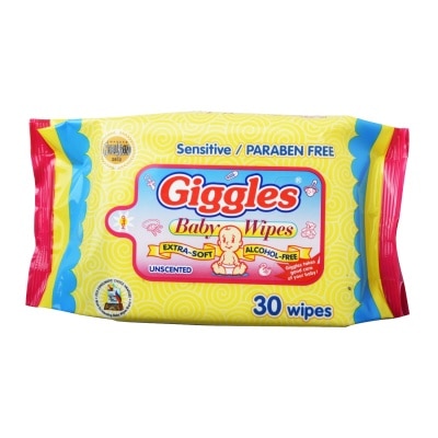 GIGGLES Baby Wipes Unscented 30s