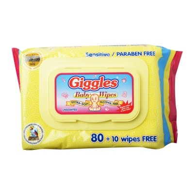 GIGGLES Baby Wipes Unscented 80s