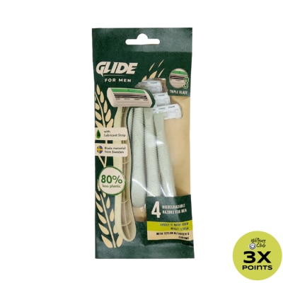 GLIDE Men Triple Blade Sustainable Razor 4s