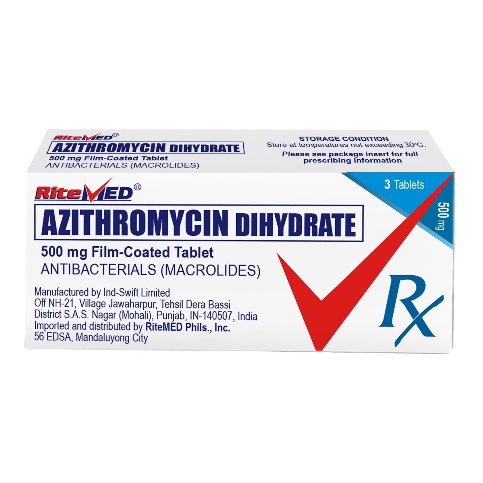 Azithromycin Dihydrate 500mg 3 Film-coated Tablet (sold per piece) [PRESCRIPTION REQUIRED]