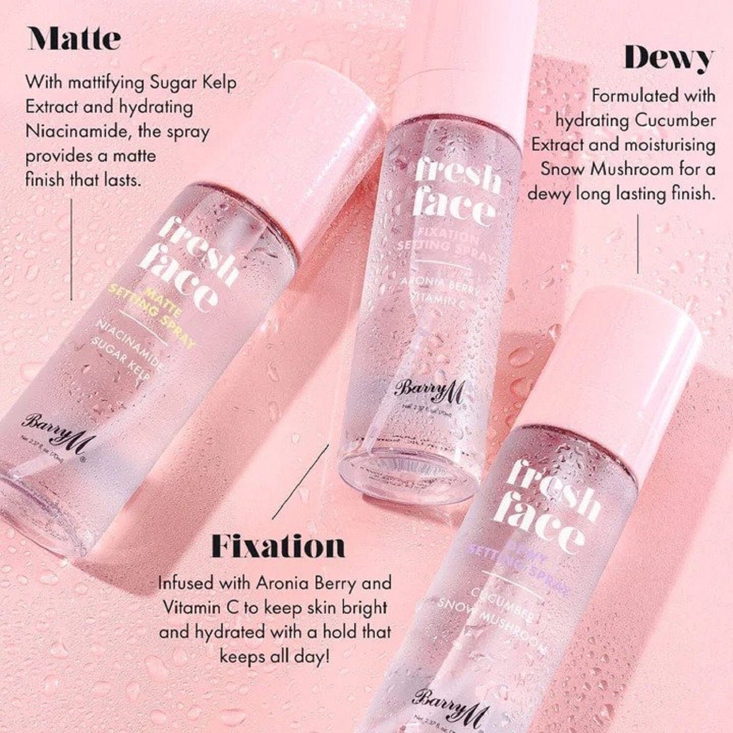 Fresh Face Matte Setting Spray Niacinamide Sugar Kelp