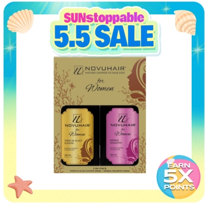 NOVUHAIR - For Women 2-in-1 Topical Scalp Lotion and Herbal Shampoo 200ml