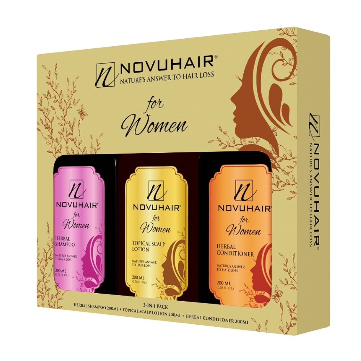 For Women 3-in-1 Topical Scalp Lotion, Herbal Shampoo and Conditioner 200ml