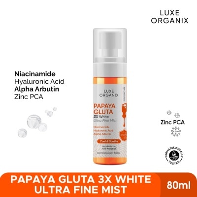 LUXE ORGANIX LUXE ORGANIX Papaya Gluta 3X White Ultra Fine Mist 80ml