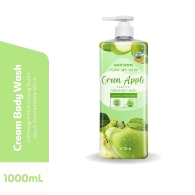 WATSONS WATSONS LOVE MY SKIN Green Apple Scented Cream Body Wash 1000ml