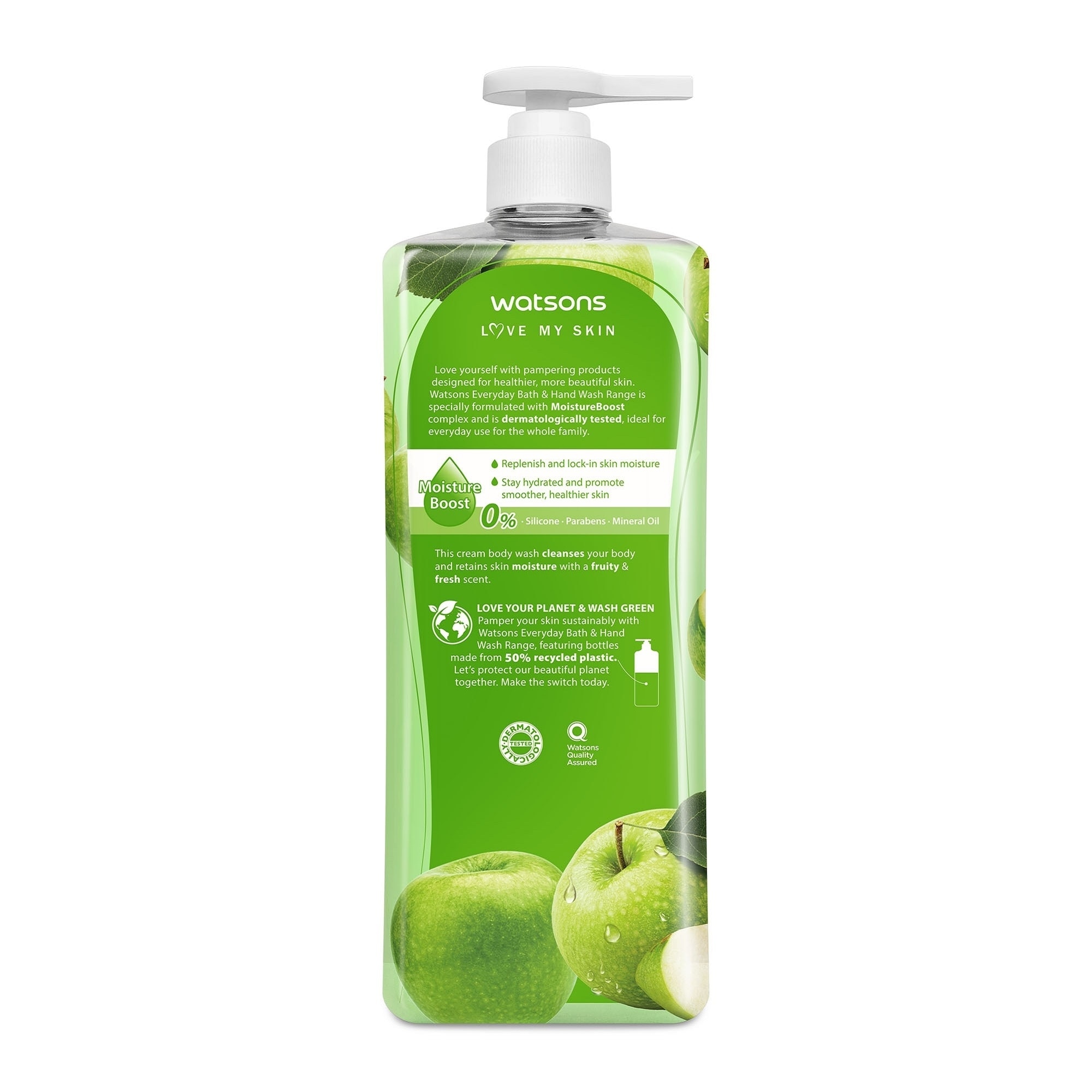 WATSONS LOVE MY SKIN Green Apple Scented Cream Body Wash 1000ml