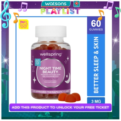WELLSPRING WELLSPRING Night Beauty Melatonin Strawberry Flavor 60 Gummies 180g