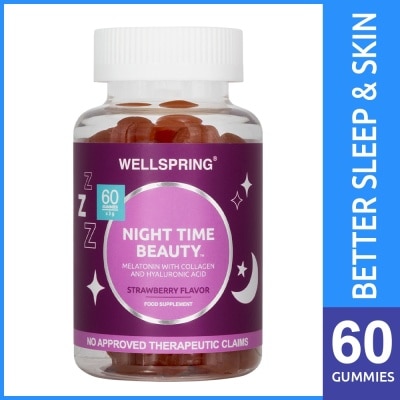 WELLSPRING Night Beauty Melatonin Strawberry Flavor 60 Gummies (180g)