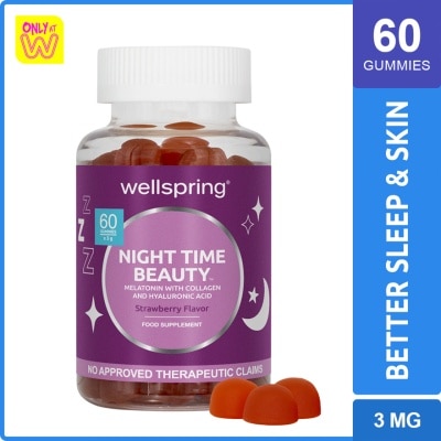 WELLSPRING WELLSPRING Night Beauty Melatonin Strawberry Flavor 60 Gummies 180g