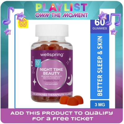 WELLSPRING - WELLSPRING Night Beauty Melatonin Strawberry Flavor 60 Gummies 180g