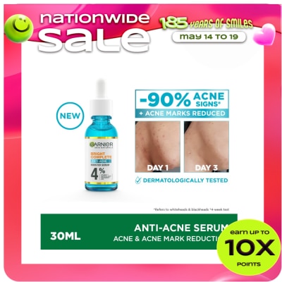 GARNIER - Bright Complete Anti Acne Serum (30ml) with Niacinamide