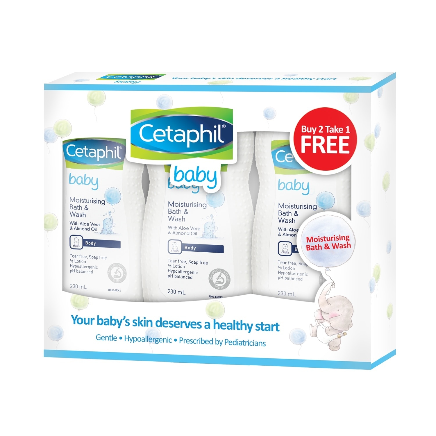 CETAPHIL BABY Moisturizing Bath & Wash Buy 2 Take 1 230ml Promo Pack