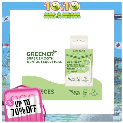 WATSONS WATSONS Love My Smile Greener Super Smooth Dental Floss Picks Round Thread For Tight Teeth Gap 50s