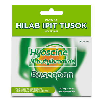 BUSCOPAN Hyoscine + N-butylbromide 10mg 4 Tablets