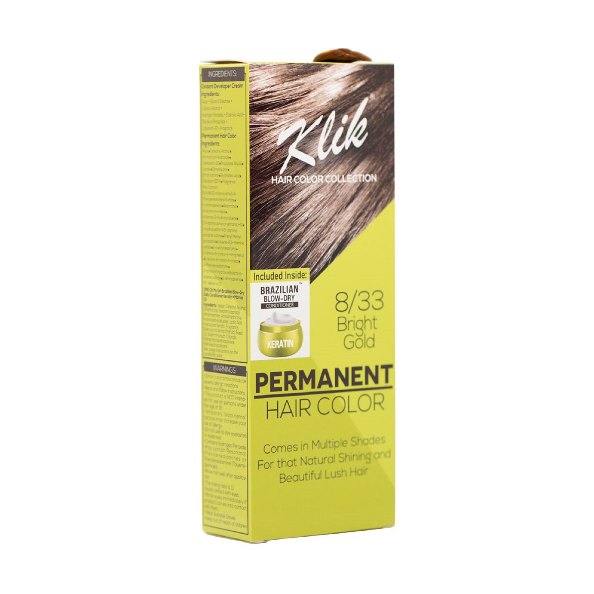 Permanent Hair Color Cream 60ml - 8.33 Bright Gold