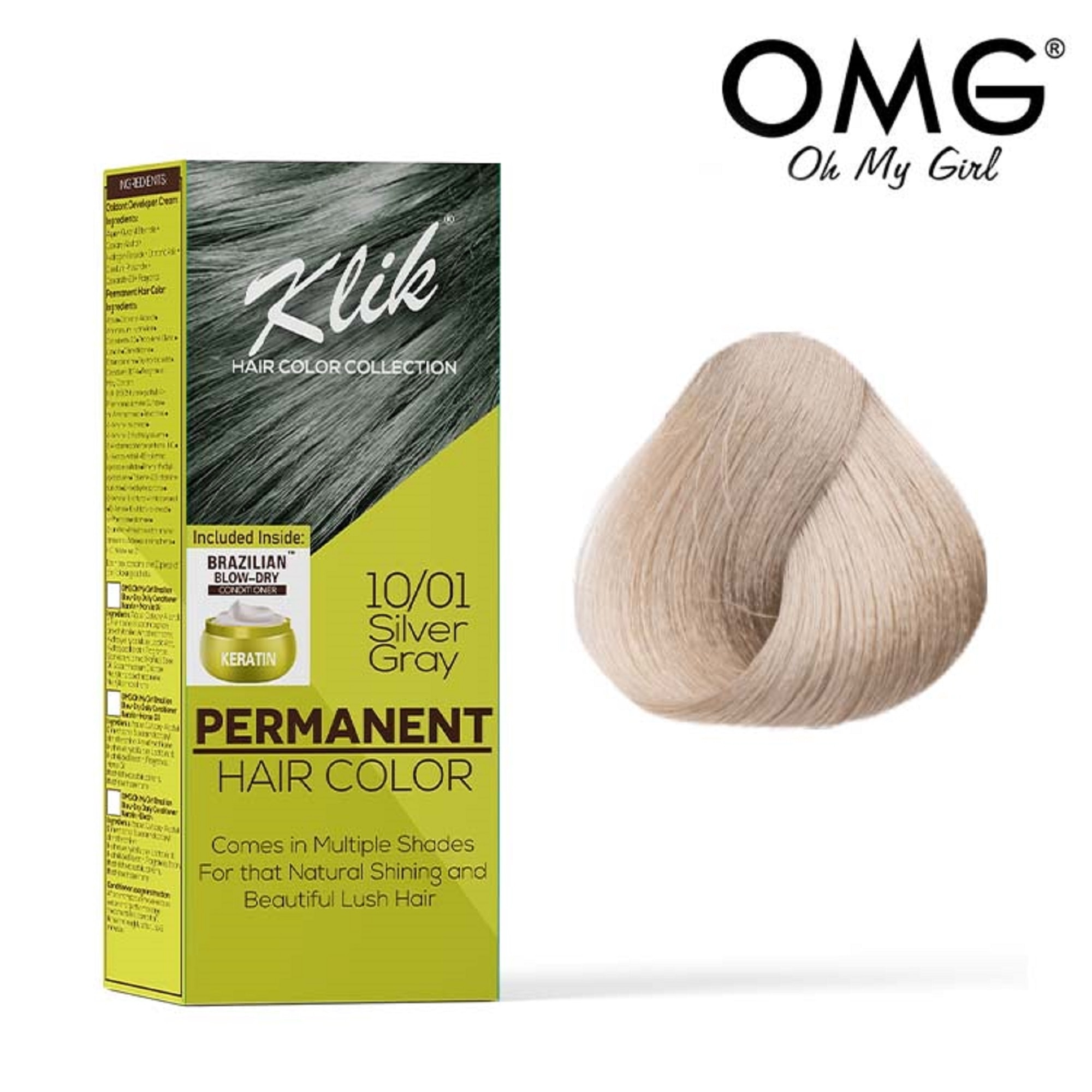 Permanent Hair Color Cream 60ml - 10.01 Silver Gray