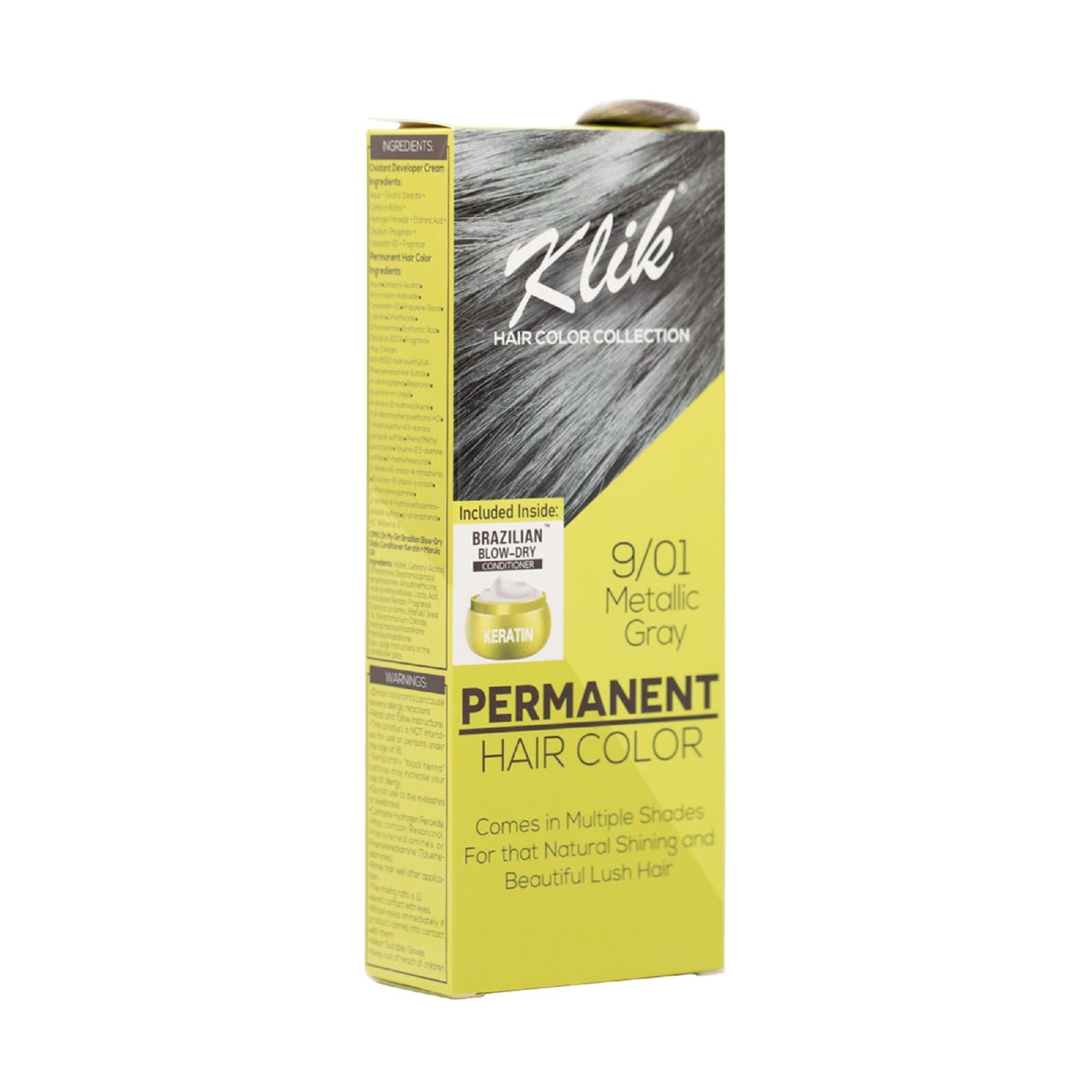 Permanent Hair Color Cream 60ml - 9.01 Metallic Gray