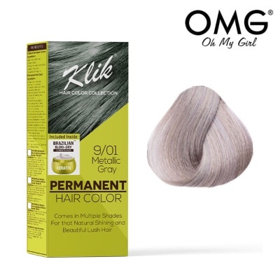 KLIK Permanent Hair Color Cream 60ml - 9.01 Metallic Gray